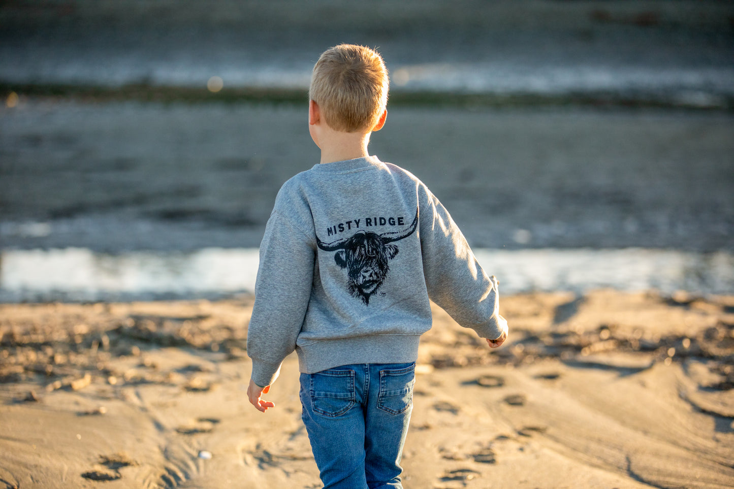 Kid Crew Sweater NZ Warm Unique Print Misty Ridge OUtdoors