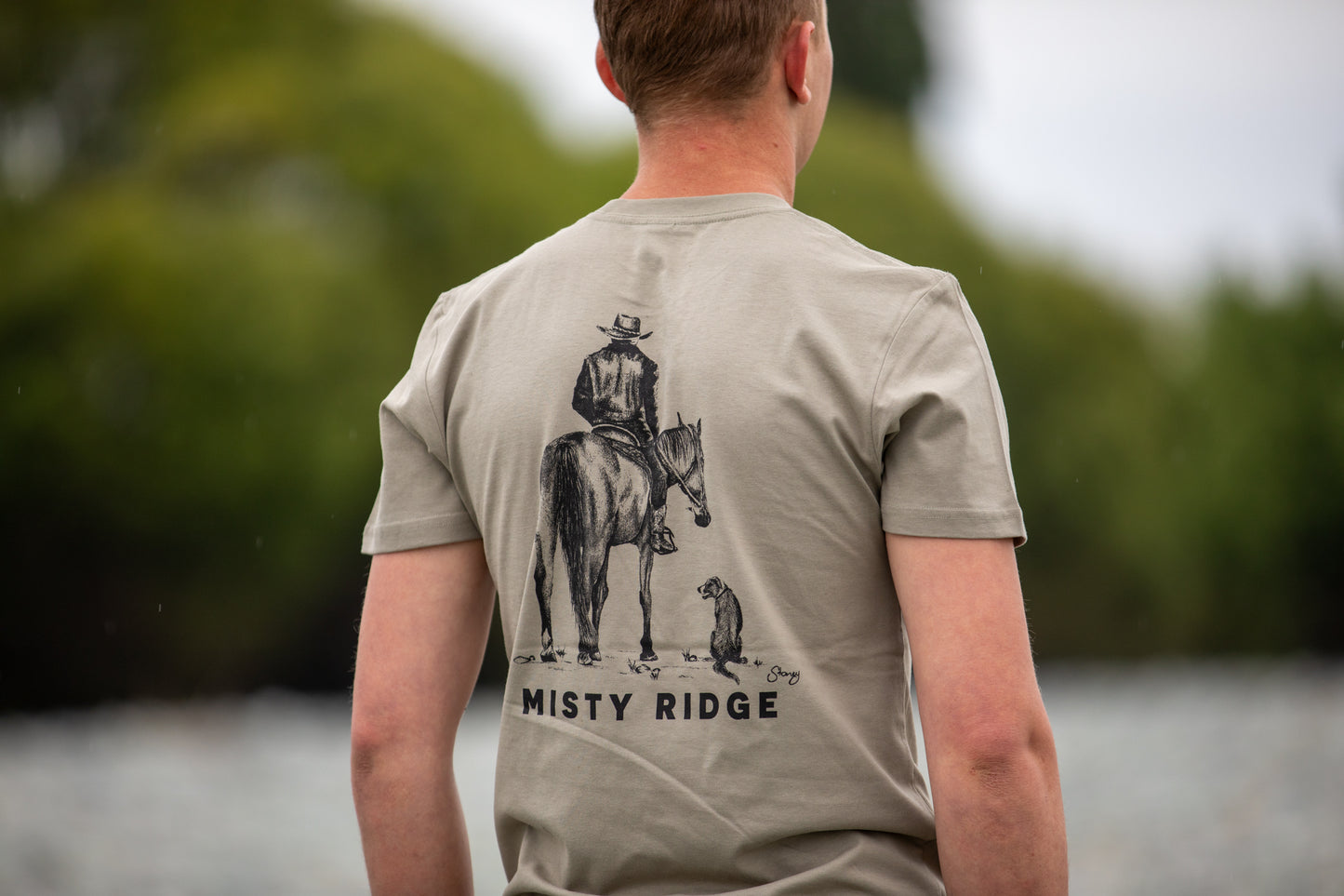 Mens Tshirt NZ Mens Handdrawn Misty Ridge
