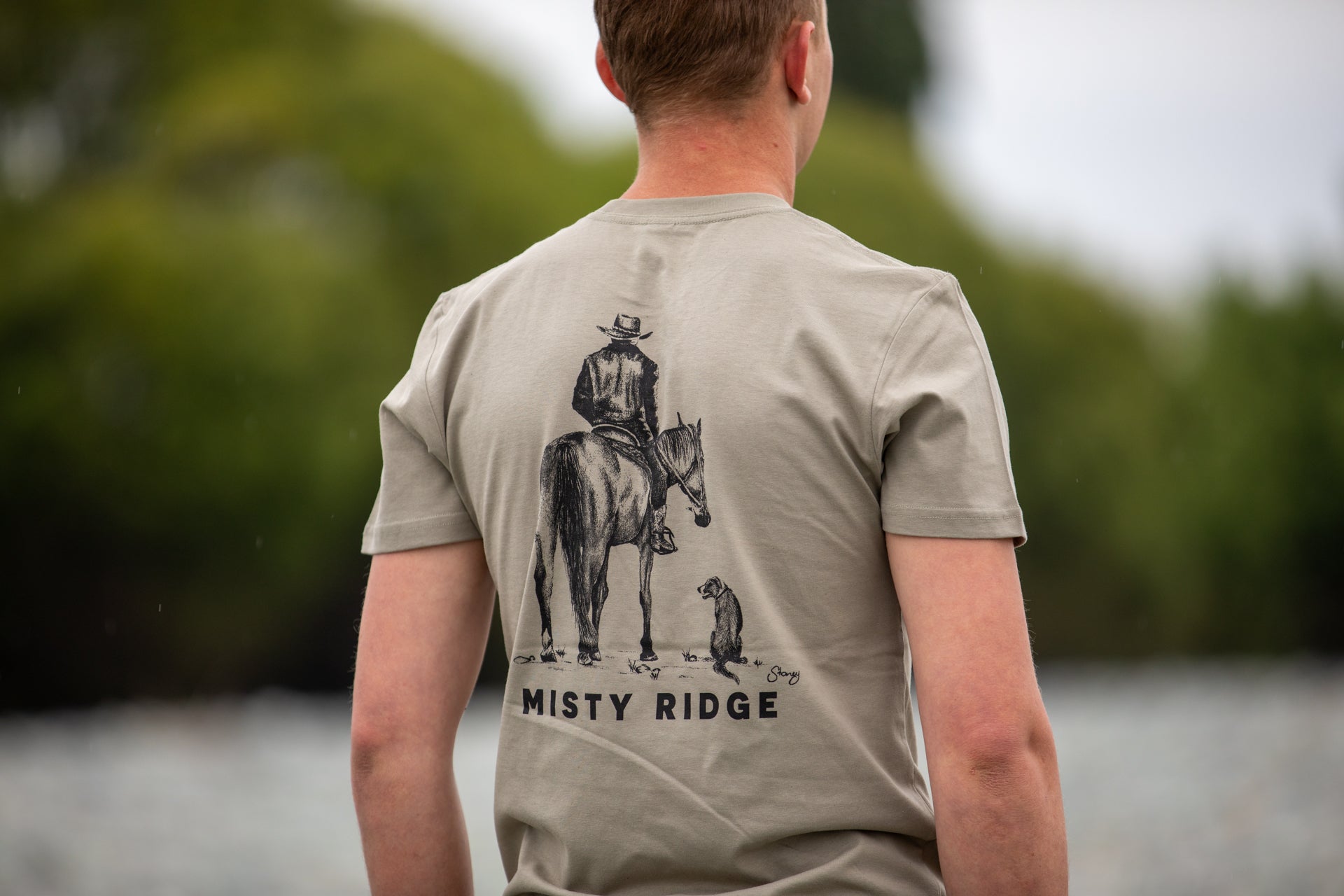 Mens Tshirt NZ Mens Handdrawn Misty Ridge