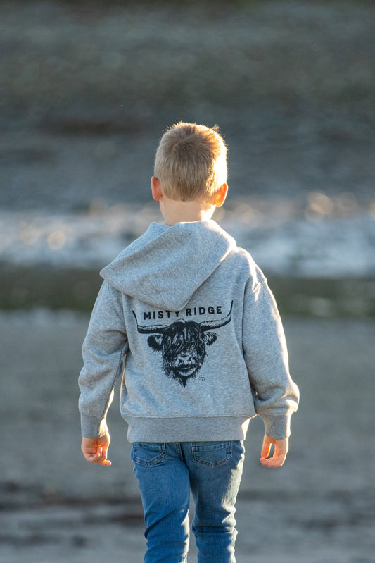 NZ Kids Hoodie Outdoors Warm Highland Cow Unique